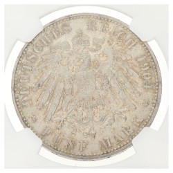 German states. Mecklenburg-Schwerin. Friedrich Franz IV. 5 Mark. 1904A. MS 63