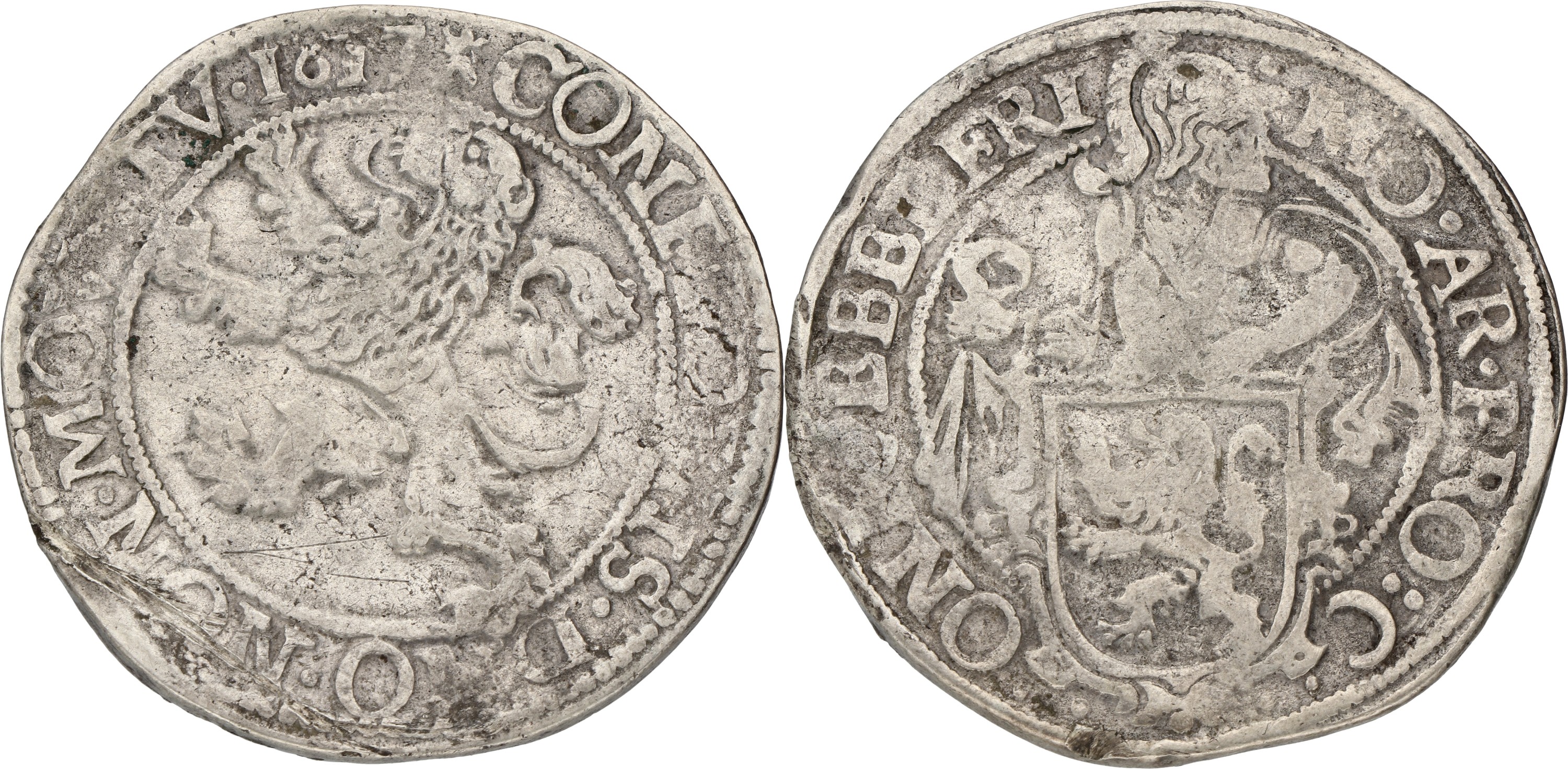 Leeuwendaalder op generaliteitsmuntvoet. Friesland. 1617. VF