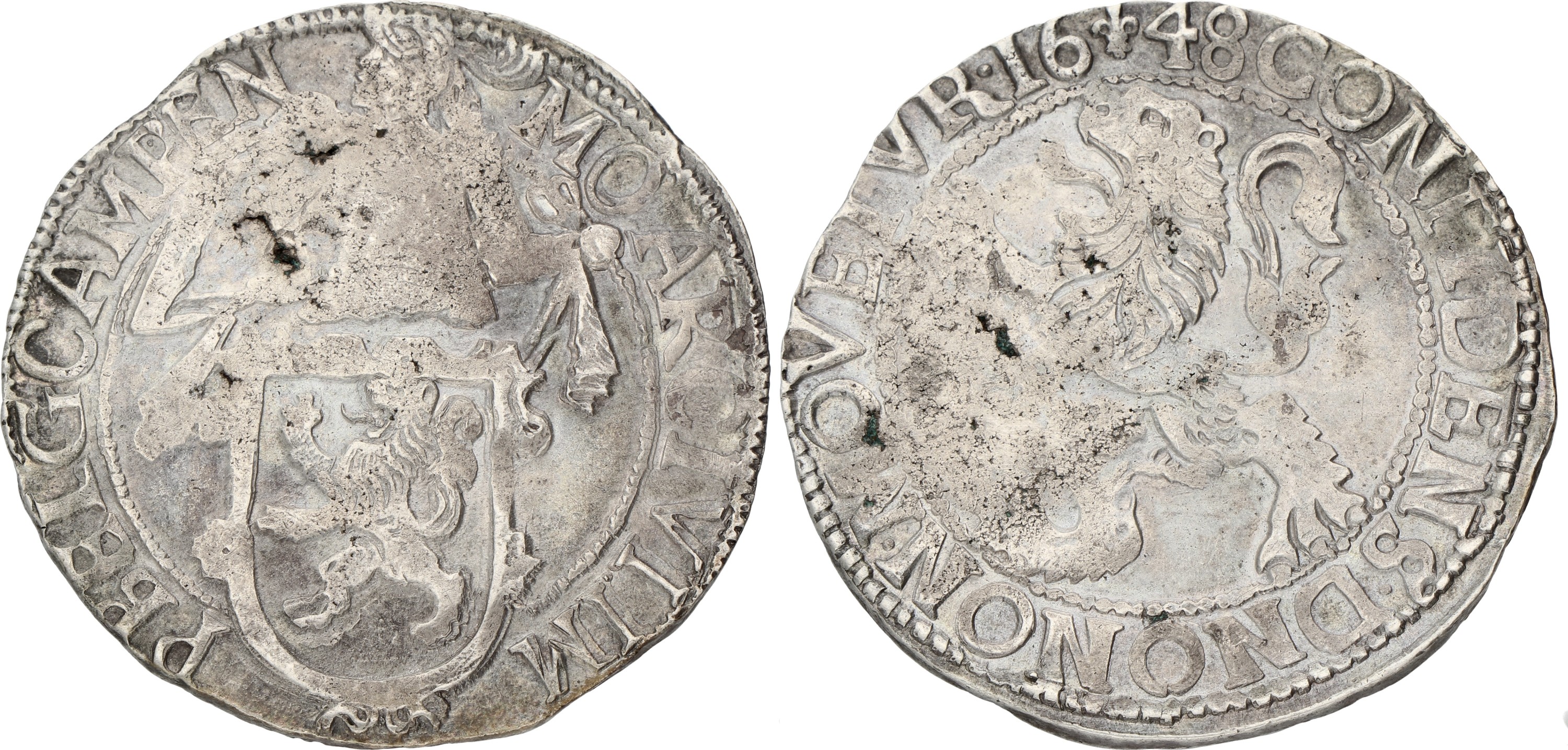 Leeuwendaalder op Generaliteitsvoet. Kampen. 1648. VF