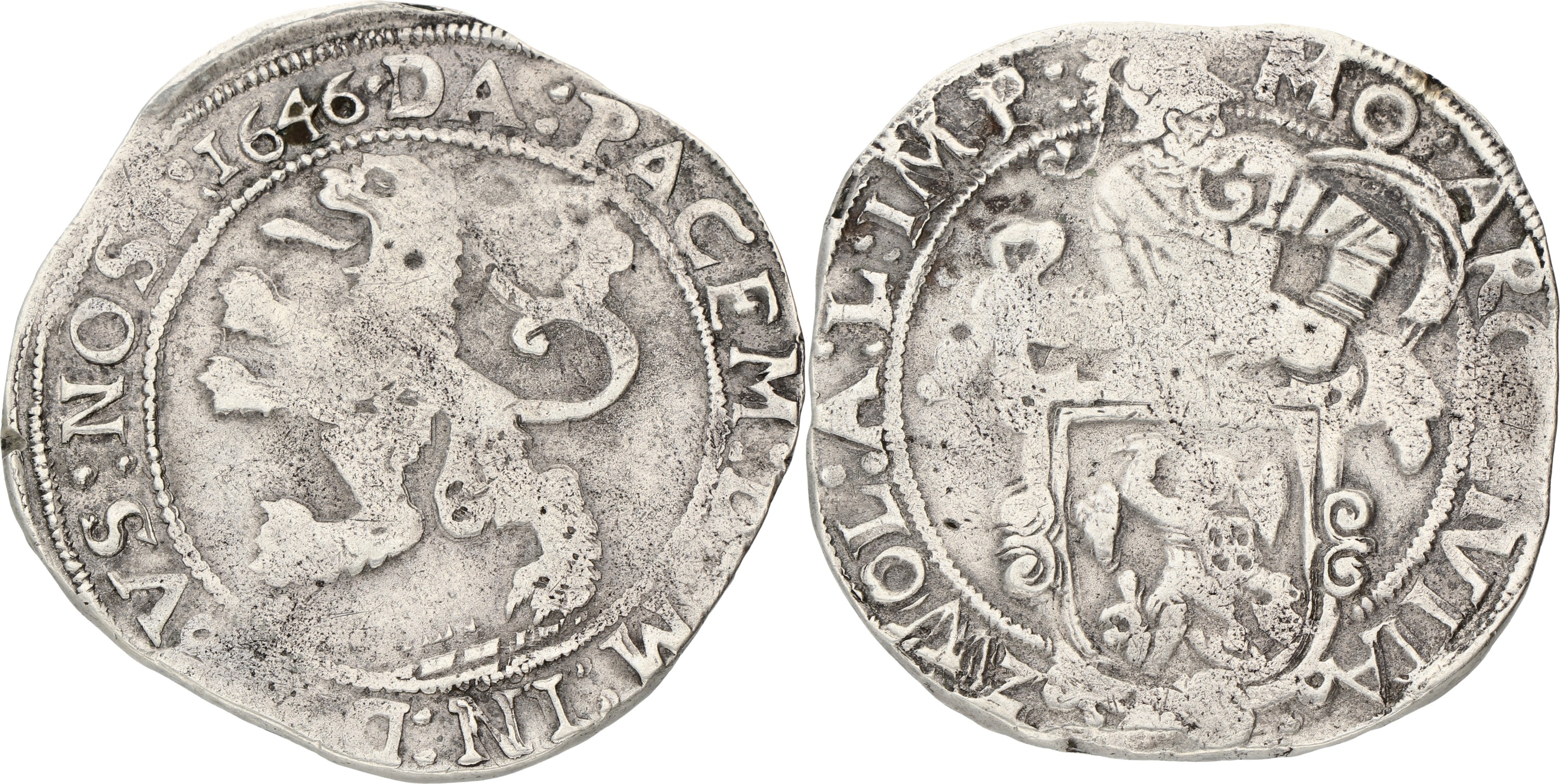 Leeuwendaalder op Stedelijke muntvoet. Zwolle. 1646. F.