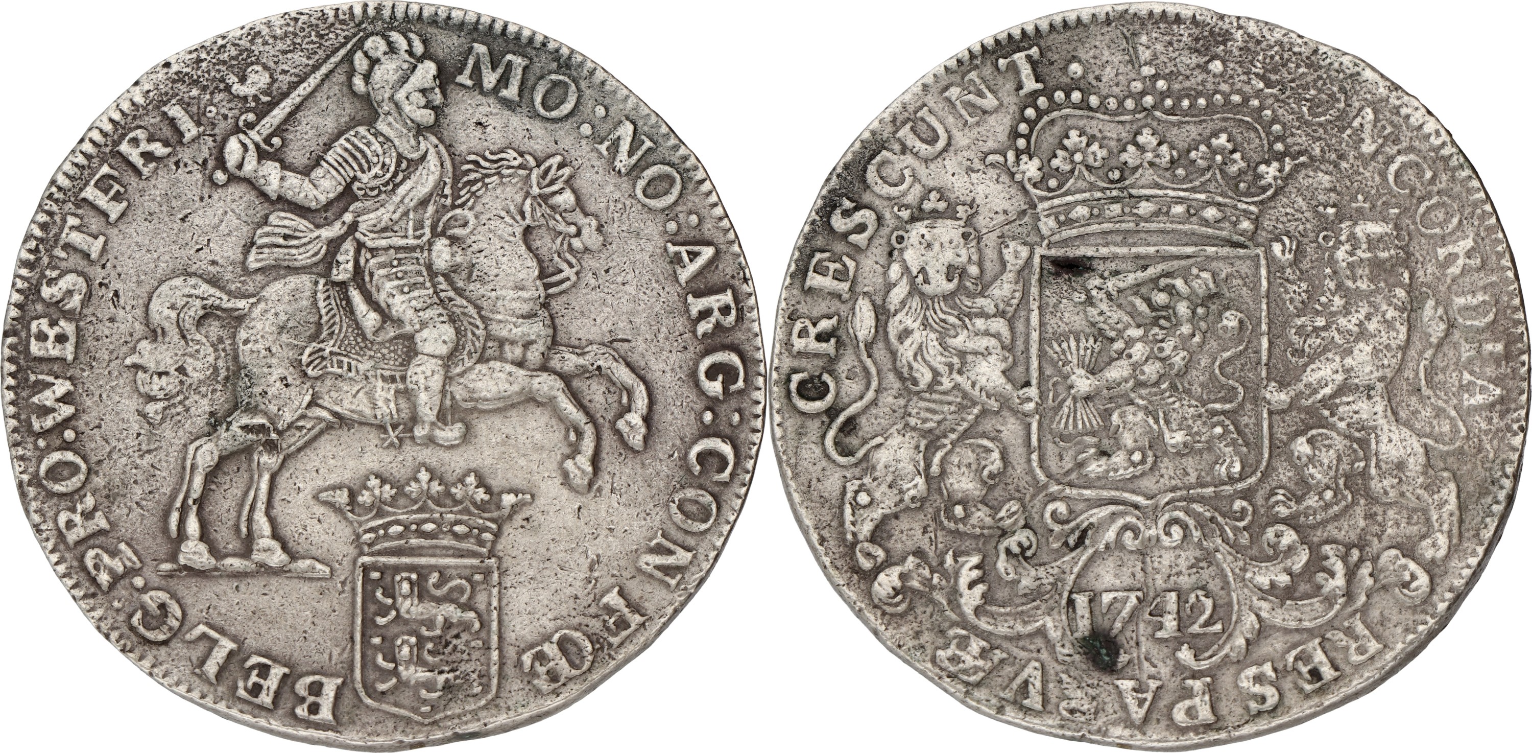 Dukaton of Zilveren Rijder. West-Friesland. 1742. VF.