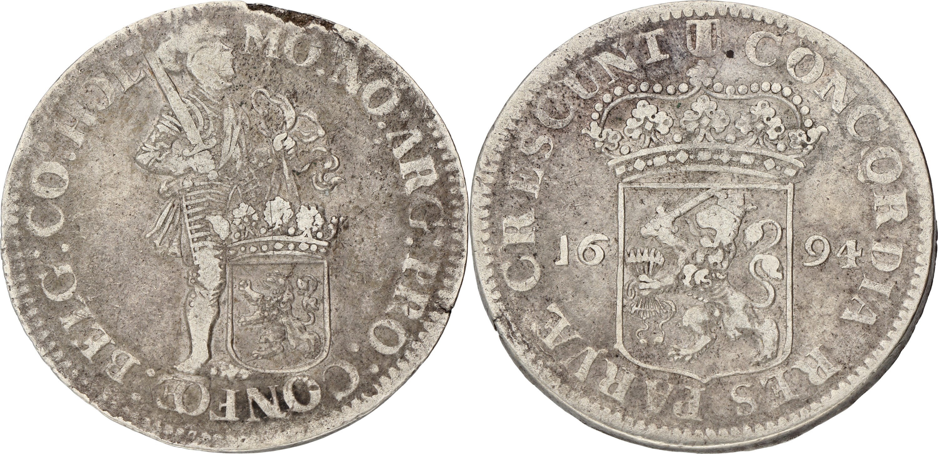 Zilveren Dukaat. Holland. 1694. F.