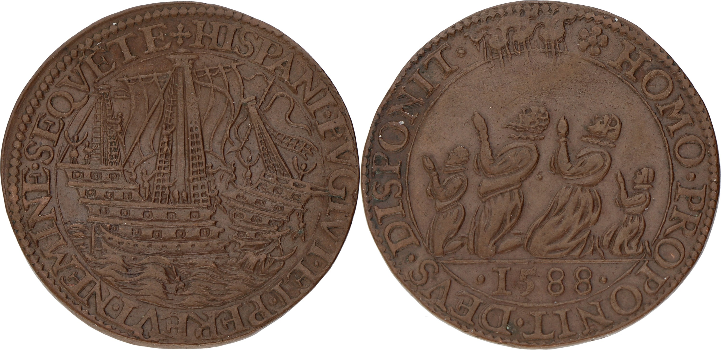 Noordelijke Nederlanden. Dordrecht. 1588. De Spaanse armada verslagen. VF +.