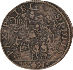 Noordelijke Nederlanden. Dordrecht. 1591. Vredesonderhandelingen door de Staten Generaal verworpen. VF.