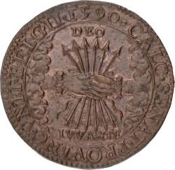 Noordelijke Nederlanden. Dordrecht. 1590. Op de verkiezing van prins Maurits tot stadhouder. AUnc.