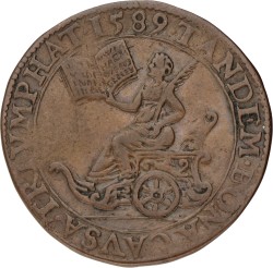 Noordelijke Nederlanden. Dordrecht. 1589. Koningin Elizabeth dankt God. VF.