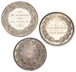 Nederland. 19e eeuw. Lot (3) Verschillende Agrarische prijspenningen. Average UNC.