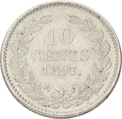 10 Cent. Wilhelmina. 1897. AUnc