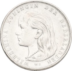 1 Gulden. Wilhlemina. 1897. XF