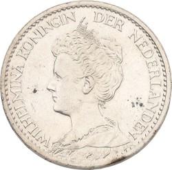 1 Gulden. Wilhelmina. 1911. AUnc.