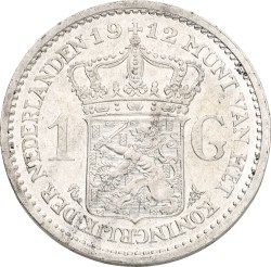 1 Gulden. Wilhelmina. 1912. XF -