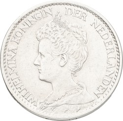 1 Gulden. Wilhelmina. 1916. XF