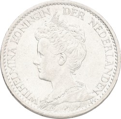 1 Gulden. Wilhelmina. 1917. XF