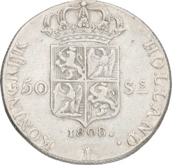 50 Stuiver. Lodewijk Napoleon. 1808. VF