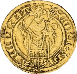 German states. Mainz, Bishopric of. Kornad III of Dhaun. Goldgulden. ND (1426 - 1434). F / VF