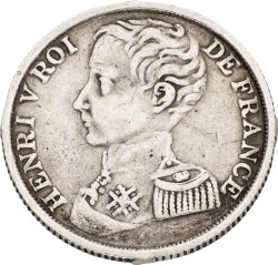 France. Second kingdom. Henri V, Pretender. 1 Franc. 1831. F +