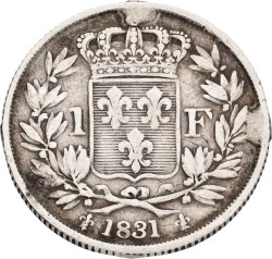 France. Second kingdom. Henri V, Pretender. 1 Franc. 1831. F +
