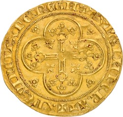 German states. Bavaria. Antwerp (struck on his return from England). Lüdwig IV der Bayer. Chaise d'Or - closed crown. ND (1328 - 1347). VF