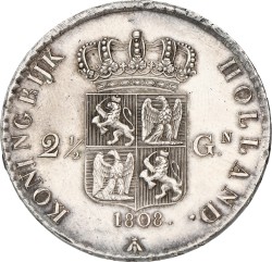 2½ Gulden. Lodewijk Napoleon. 1808. XF +