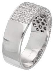 18K witgouden pavé ring bezet met ca. 1.11 ct. diamant