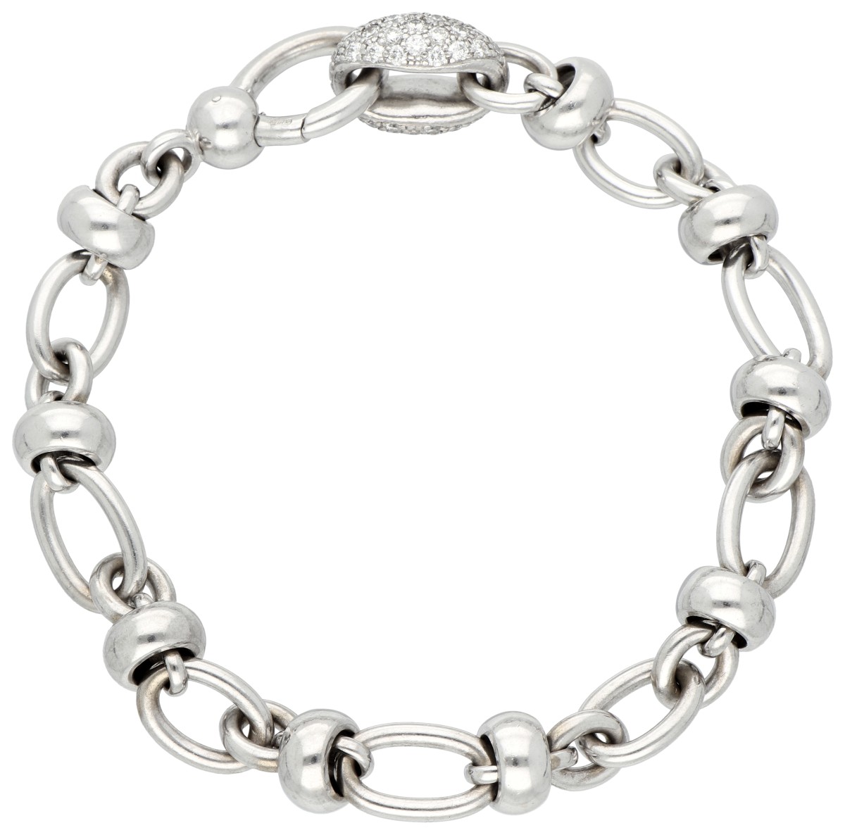 Pomellato 18K witgouden armband bezet met ca. 0.59 ct. diamanten