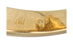 18K geelgouden navette ring bezet met ca. 2.35 ct. diamant