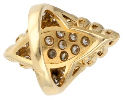 18K geelgouden navette ring bezet met ca. 2.35 ct. diamant