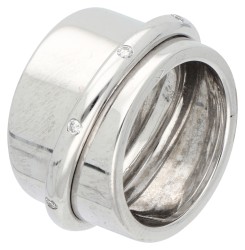 Dinh van 18K witgouden Ariane ring bezet met ca. 0.04 ct. diamanten