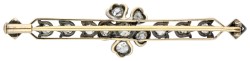 18K gouden met zilveren broche bezet met diamanten