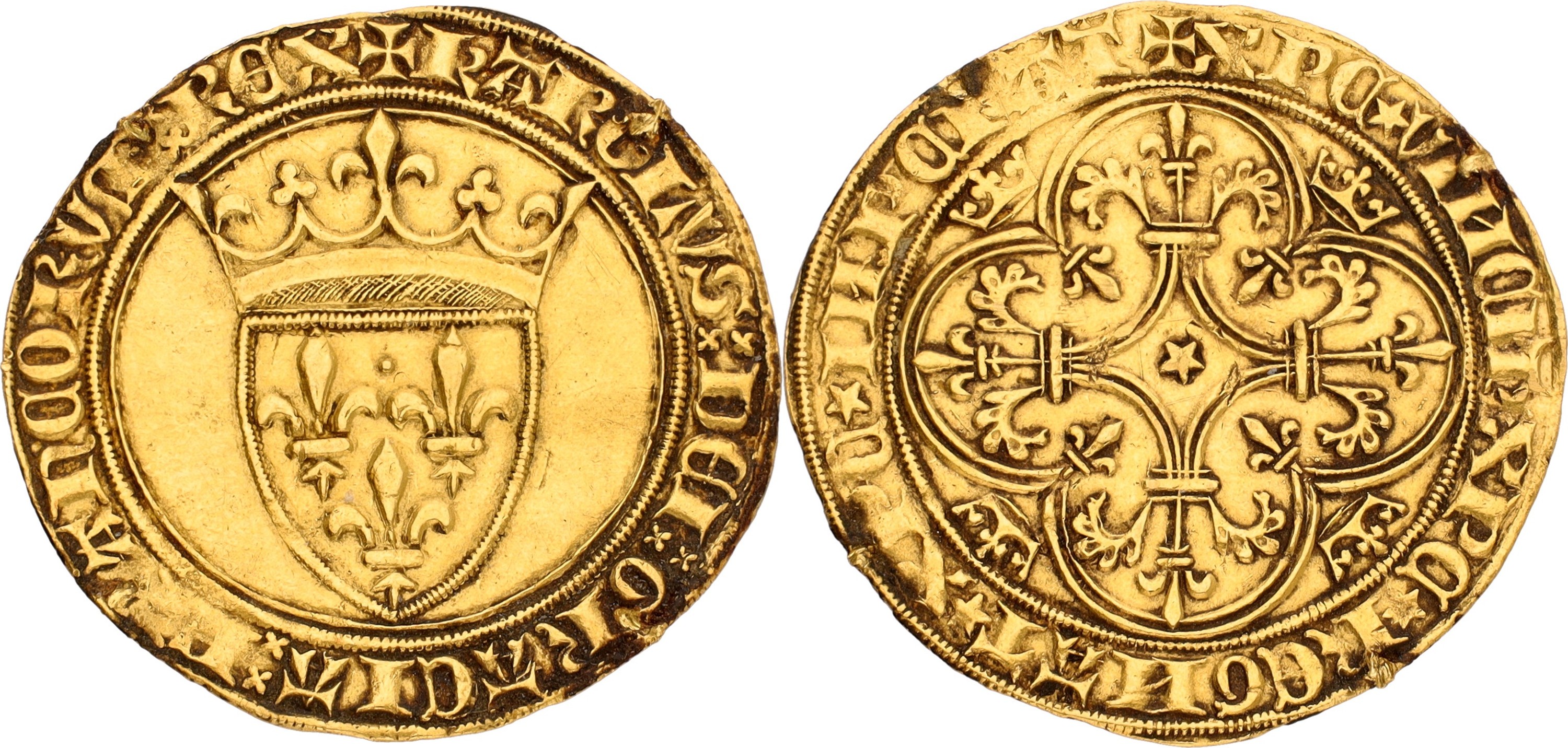 France. Kingdom. Charles VI. Ecu d'or. ND (1385). VF