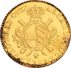 Dubbele soeverein. Brabant. Brussel. Maria Theresia. 1761. XF -