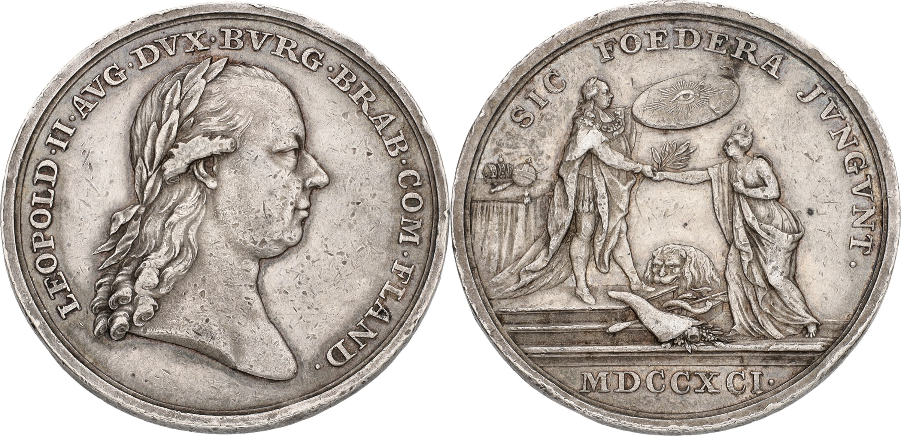 Belgium. Austrian Netherlands. 1791. Inaugeration of Leopold II. VF +