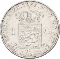 1 Gulden. Willem III. 1866. XF -