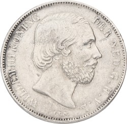1 Gulden. Willem III. 1866. XF -