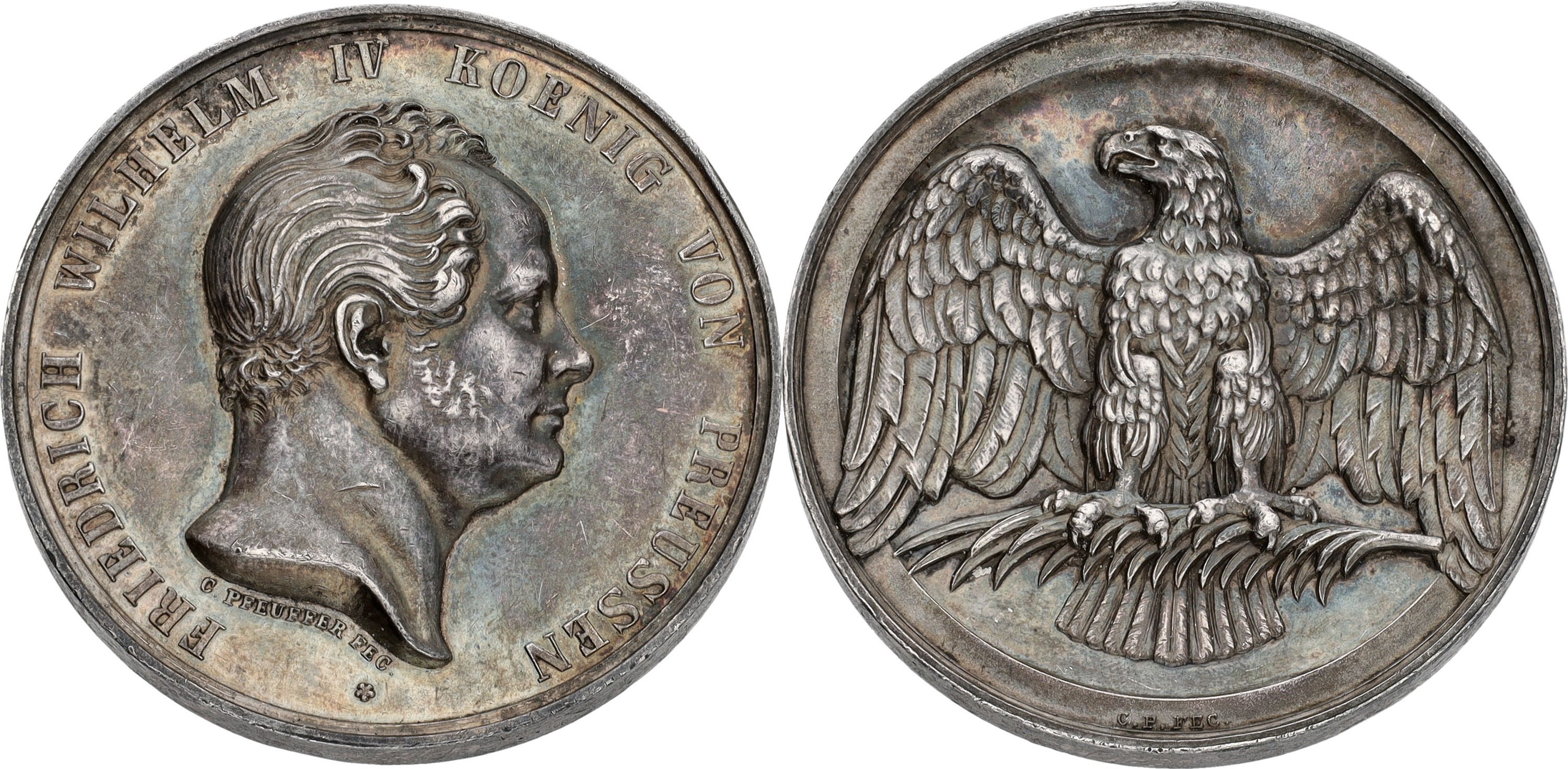 German states. Prussia. ND. Silver pricemedal. VF / XF