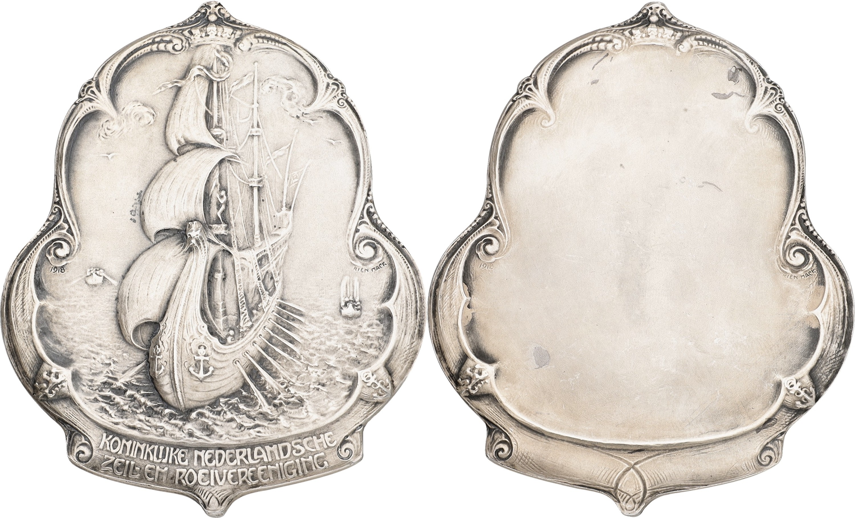 Nederland. 1918. Prijspenning Koninklijke Nederlandsche zeil- en roeivereniging. VF +