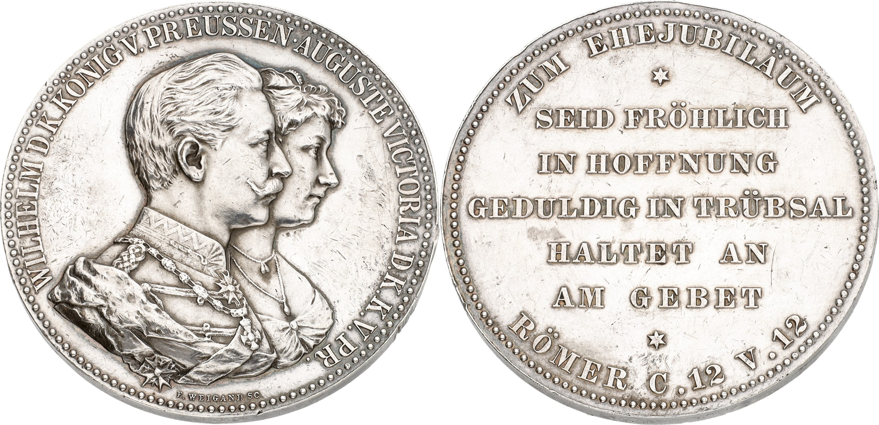 German states. Prussia. ND (1889 - 1918). On the Golden wedding. VF