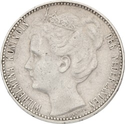 1 Gulden. Wilhelmina. 1906. VF.