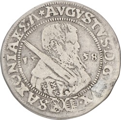 German states. Saxony. Ernestian Line. August I. 1/8 Thaler. 1558. F