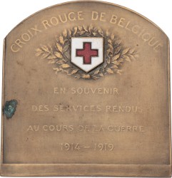 Belgium. 1919. Red cross medal in memory of the service in the Great war. XF -