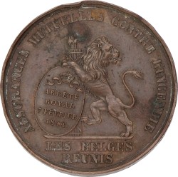 Belgium. 1844. Les Belges Reunis - Insurance against fire. VF / XF