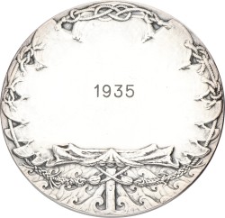 Nederland. ND (1926)/1935. Zilveren prijspenning van de Zaanlandsche zeilvereniging. XF -