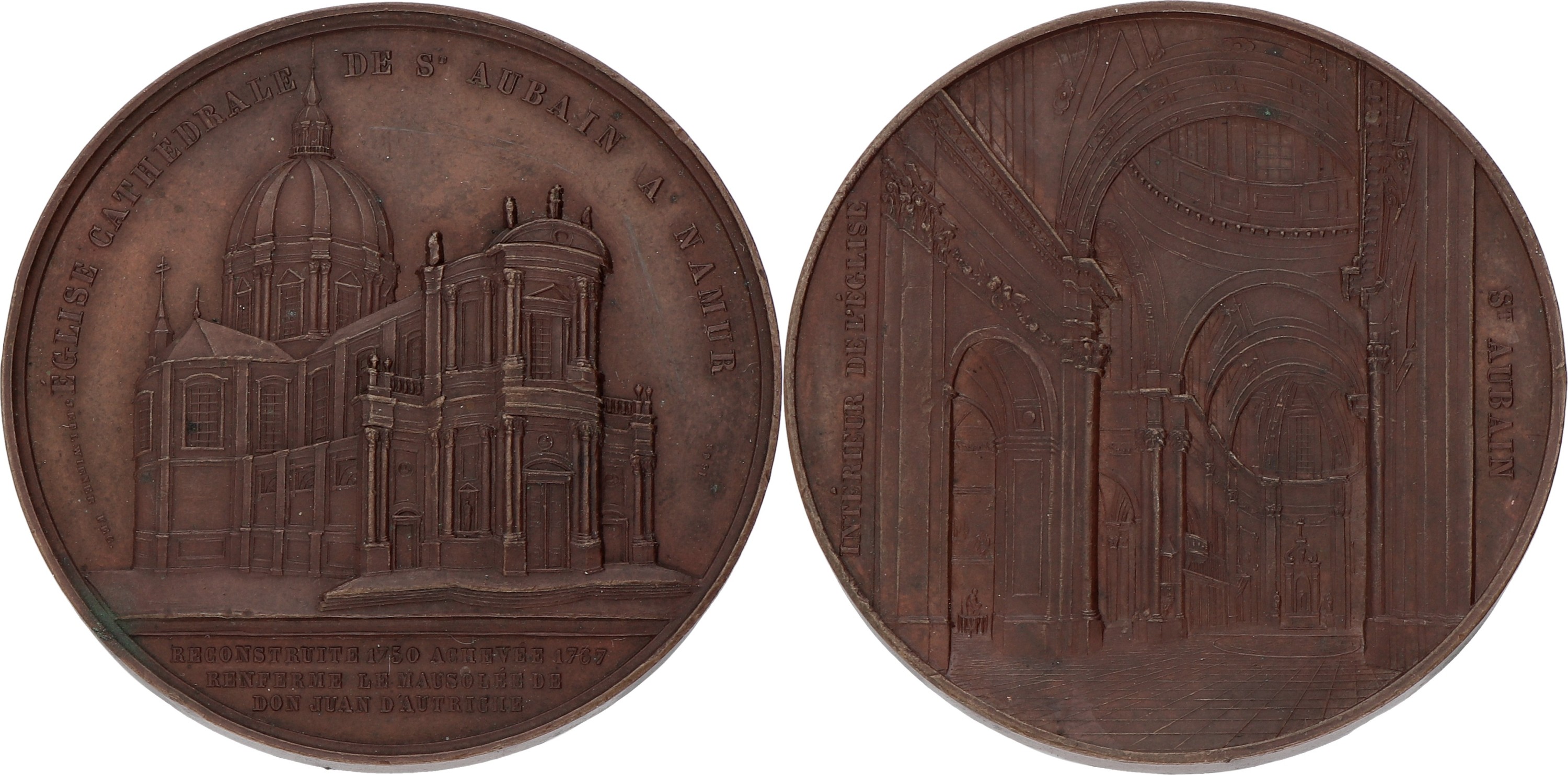 Belgium. 1846. St. Aubin's Cathedral at Namur. UNC