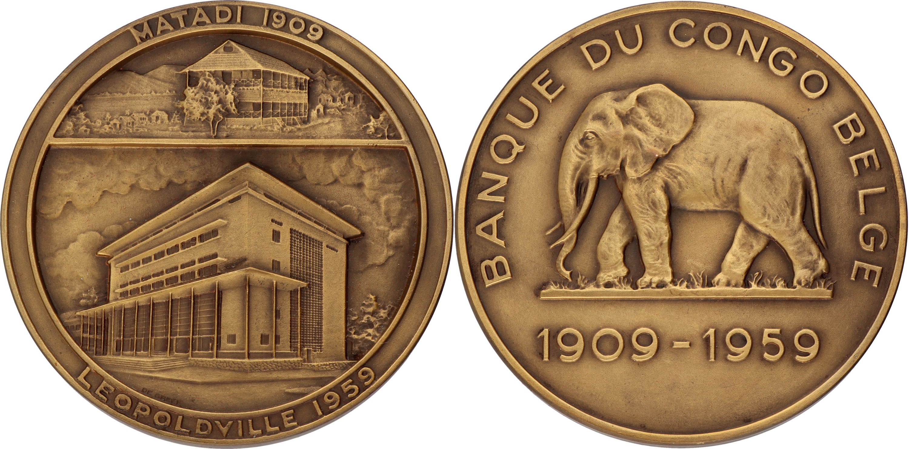 Congo. Belgian colony. 1959. 50th anniversary of the Banque du Congo Belge. UNC