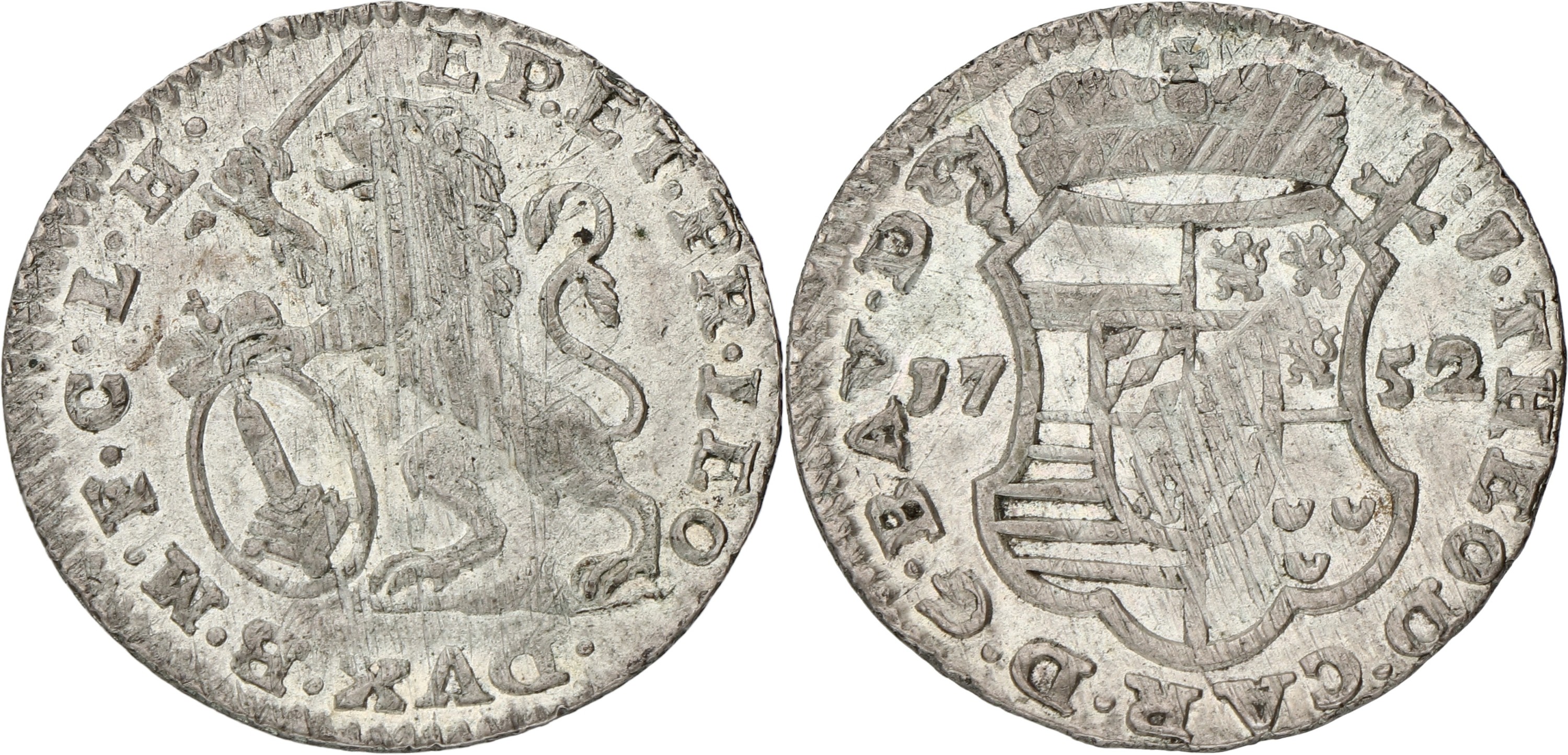 Escalin of Schelling. Luik. Jean-Théodore of Bavaria. 1752. UNC