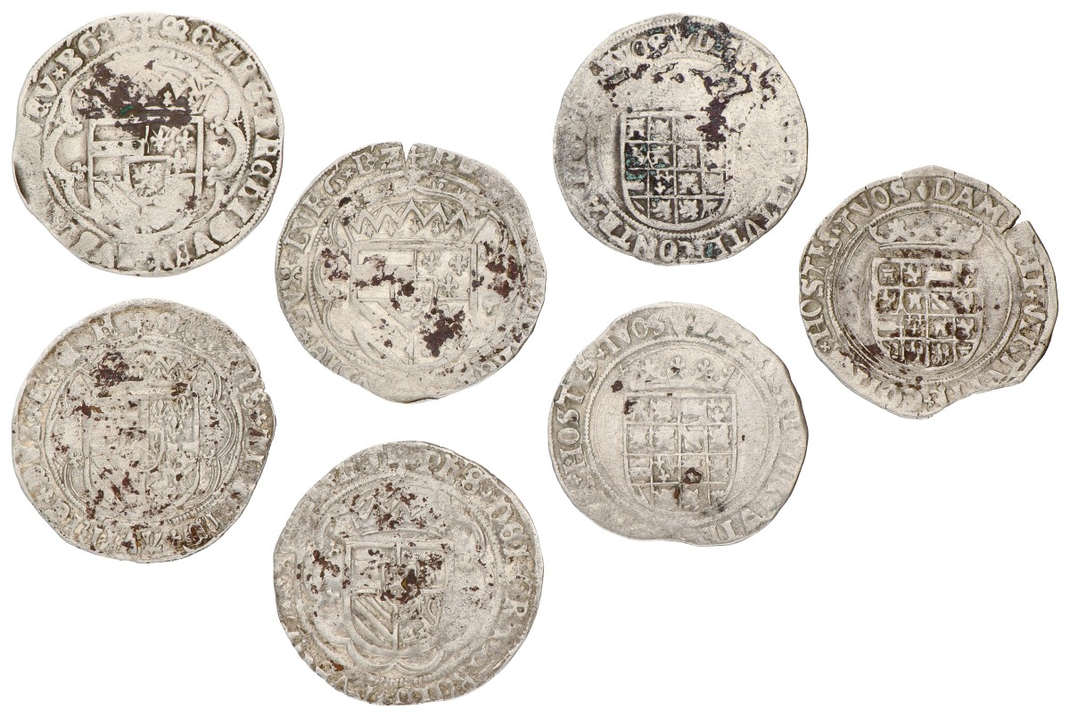 Lot (7) Reaal & Stuiver. Karel V. 1506 - 1555. Average VF
