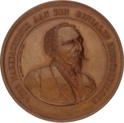 Nederland. 1876. Overlijdenspenning 'S.L. Verveer 1813-1876 - Kunstschilder te Den Haag'. XF