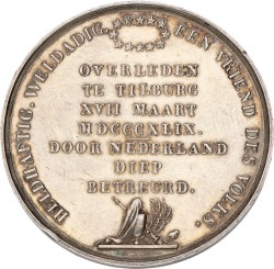 Nederland. 1849. De dood van koning Willem II. VF +