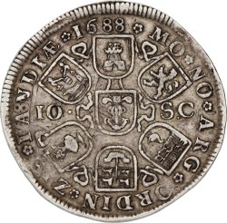 Dubbele daalder van 10 schelling. Zeeland. 1688. VF +