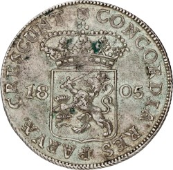 Zilveren dukaat. Utrecht. 1805. VF +